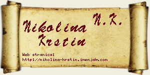 Nikolina Krstin vizit kartica